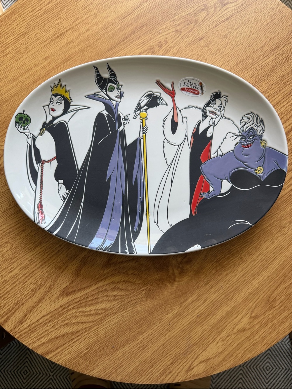 Disney Ceramic Villains Platter - White, Black, Purple & Red Accents